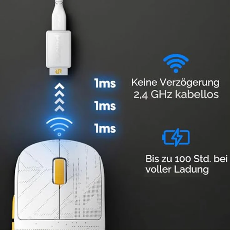 Pulsar x RRQ X2H kabellose Gaming-Maus, Limitierte RRQ Edition, Ultraleicht 54 g, 26000 DPI, PAW3395 Sensor, symmetrischer ergonomischer Griff – Bild 3