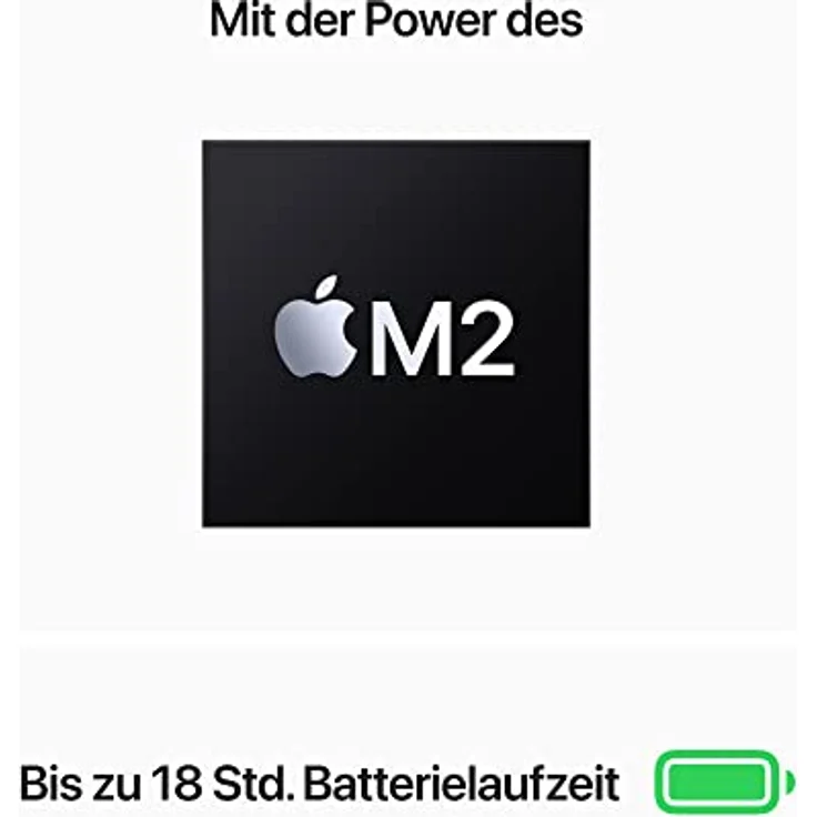 Apple MacBook Air Laptop mit M2 Chip: 13,6" Liquid Retina Display, 16 GB RAM, 256 GB SSD Speicher, beleuchtete Tastatur, 1080p FaceTime HD Kamera. Kompatibel mit iPhone/iPad; Polarstern – Bild 3