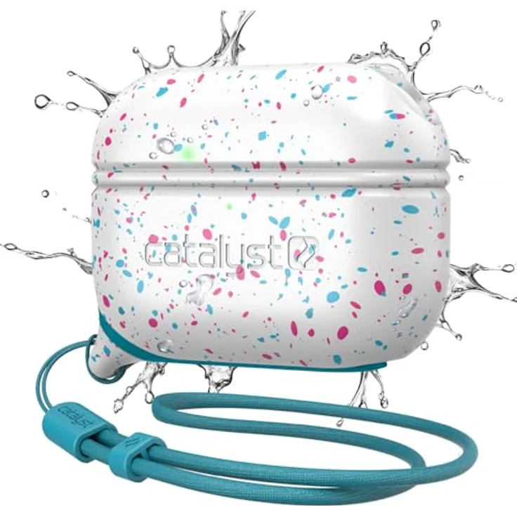 Catalyst Waterproof & Drop Proof Case für AirPods Pro (2. Generation) Special Edition mit kabellosem Laden, Soft Skin und Karabiner (Funfetti) – Bild 1