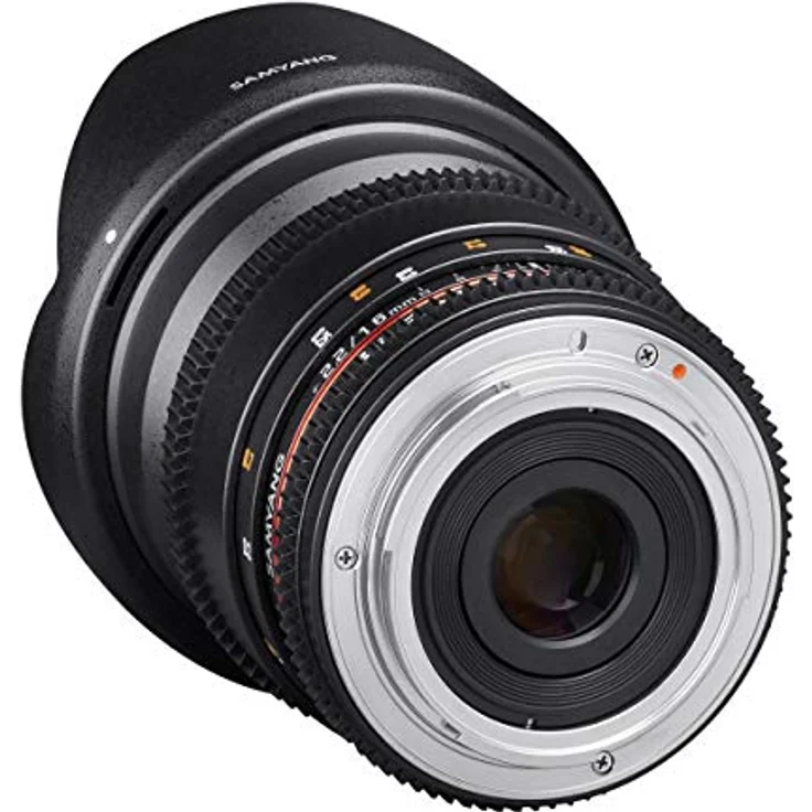 Samyang 16-2,2 Objektiv Video DSLR II Canon EF manueller Fokus Videoobjektiv 0,8 Zahnkranz Gear, Weitwinkelobjektiv schwarz – Bild 3