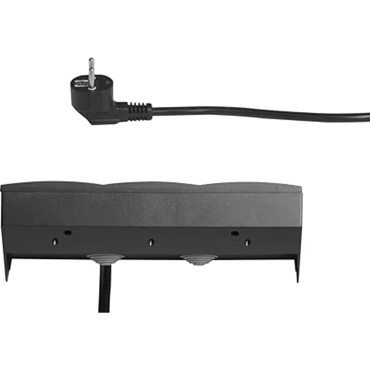 McPower Flair Unterbausteckdosen, 3-fach Steckdosenblock mit Schutzkontakt, 2m Kabel, 250V/16A, anthrazit – Bild 3