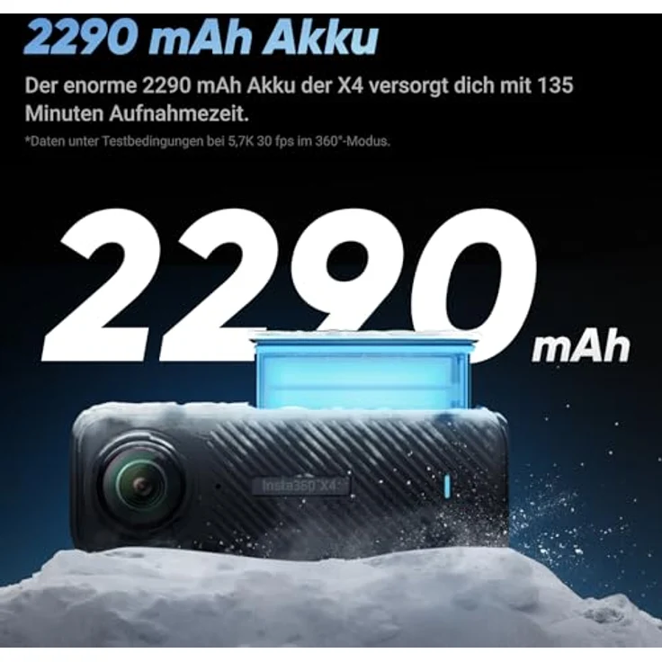 Insta360 X4 – wasserdichte 8K 360°-Action-Cam, 4K Weitwinkelvideos, Unsichtbarer Selfie-Stick Effekt, Abnehmbarer Linsenschutz, 135 min Akkulaufzeit, KI-Bearbeitung, Stabilisierung, für Sport, Reise – Bild 5