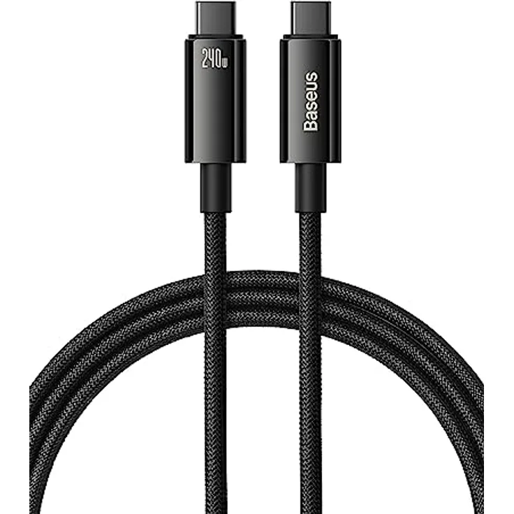 Baseus PD 3.1 5A USB-C-Kabel, 240 W, Schnellladung, 1 m, Schwarz