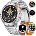 FoxBox Herren's 530mAh 5ATM Wasserdicht Smartwatch (1,4 Zoll, Android/iOS) - 100+Sportmodi Kalorien SpO2 Herzfrequenz Schlaf Blutdruckmessgerät, mit 3 Armbändern