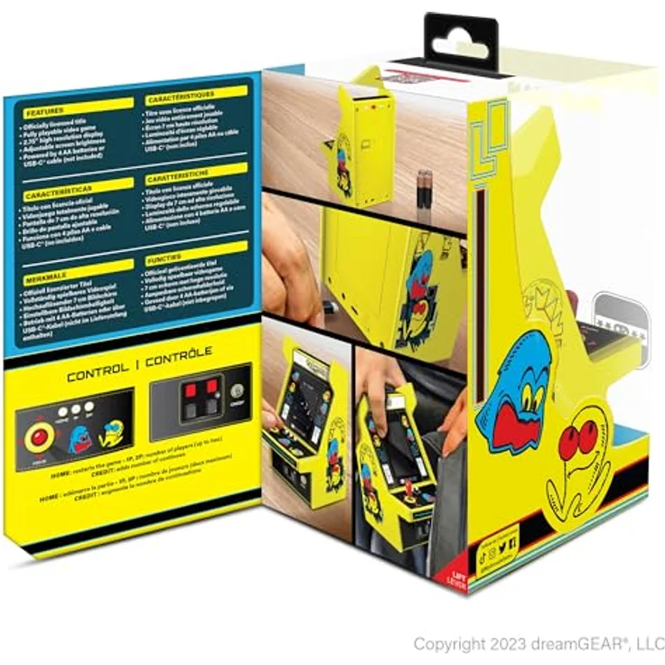 My Arcade PAC-MAN MICRO PLAYER PRO, tragbare Retro-Konsole mit klassischem PAC-MAN Spiel, gelb – Bild 8