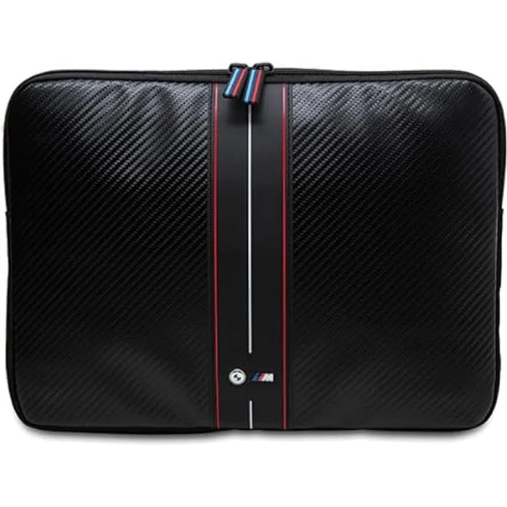 CG Mobile BMW Sleeve BMCS14COMSCAKR 14" Schwarz Carbon Red Stripes Laptophülle für Laptops bis 14 Zoll, täglicher Gebrauch, Reisen