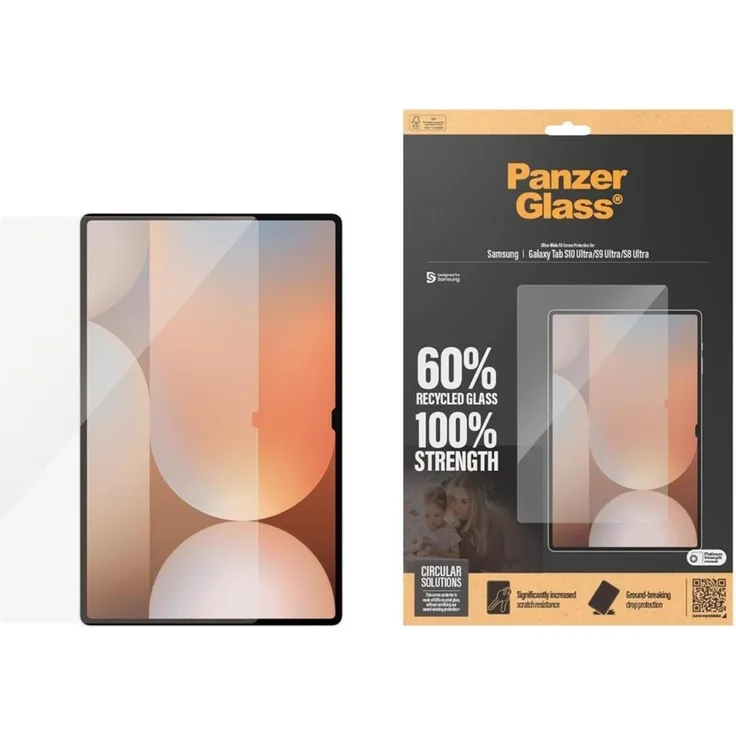 PanzerGlass Ultra-Wide Fit, Tablet Schutzfolie für Galaxy Tab S10 Ultra, S8 Ultra & S9 Ultra, oleophobe Oberfläche, blasenfreie Installation