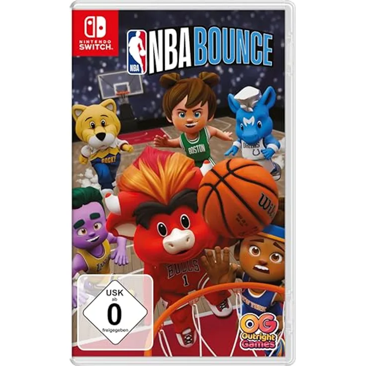 Outright Games NBA Bounce - Nintendo Switch Basketballspiel mit 30 NBA-Teams, Koop-Modus für bis zu 4 Spieler