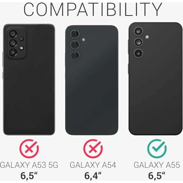 kwmobile 3X Folie matt kompatibel mit Samsung Galaxy A55 5G - Displayschutzfolie Schutzfolie entspiegelt – Bild 5