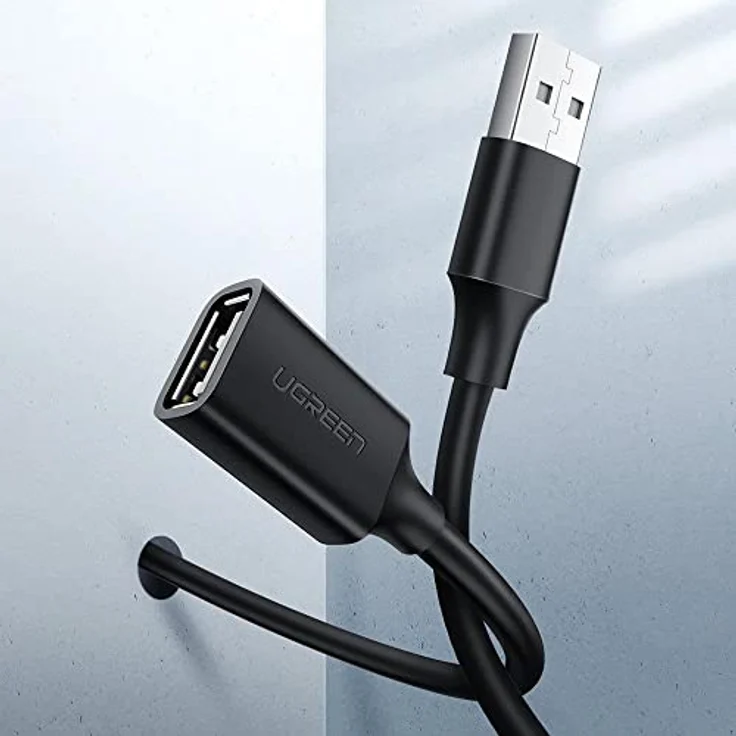 USB A To Female 2.0 Extension Cable Black 1M – Bild 2