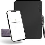 Rocketbook PRO 2.0 Wiederverwendbares Digitales Notizbuch A4 Schwarz Elektronischer Notizblock mit 20 Blatt Liniert und mit Punktraster, Hardcover Veganes Leder mit inkl. Pilot Frixion Stift