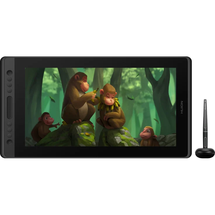 HUION KAMVAS Pro 16 Grafiktablett mit batterielosem Stift und 8192 Druckstufen, 15,6 Zoll IPS Display, sRGB Farbraum