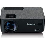 Lenco LPJ-700 Mini Beamer - Bluetooth Beamer - Mini Projektor 4000 Lumen - 30.000 Stunden Lebensdauer - Full HD - Bluetooth 5.0-2 x HDMI - USB - Fernbedienung - Schwarz/Grau