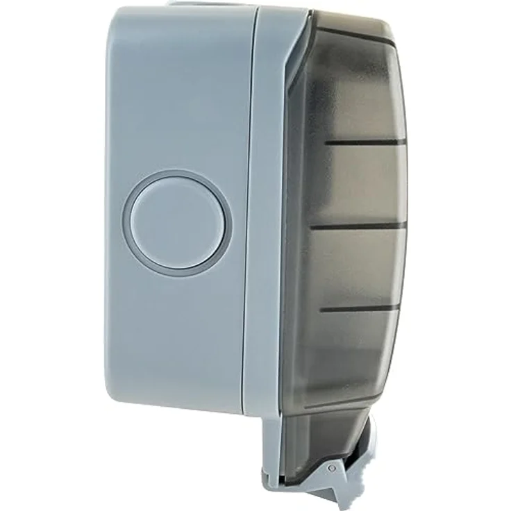 SCHWAIGER SOAD0200 Außensteckdose Aufputz Outdoor Steckdose 2fach IP66 Wetterschutzabdeckung Winkelstecker UV-beständig witterungsfest Gartensteckdose, Abschließbar, in Weiß – Bild 2