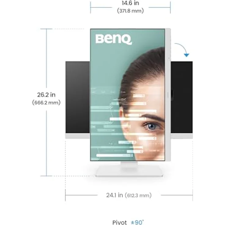 BenQ GW2786TC 68,6 cm IPS 1080p Home Office Monitor, USB-C (65W Power Delivery), 100Hz, Eye-Care, Ergo-Design, USB-Hub, Daisy-Chain, 99% sRGB, HDMI, DisplayPort, TÜV - Schwarz – Bild 4