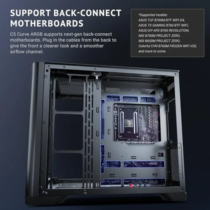 Antec Geh C5 Curve ARGB Midi Tower, PC Gehäuse in schwarz mit RGB-Beleuchtung – Bild 4
