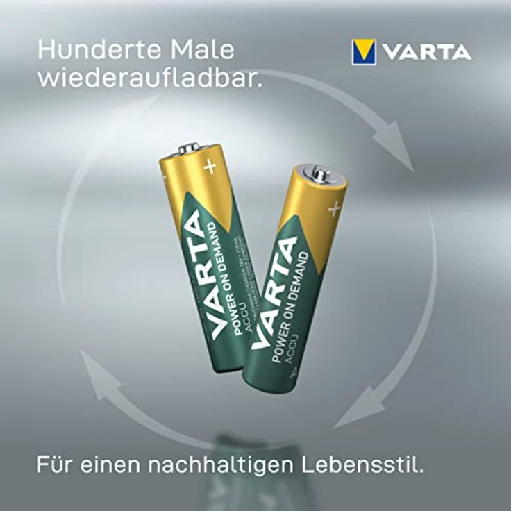 VARTA Akku Ladegerät inkl. 4X AA 2100mAh Akku, Batterieladegerät für AA/AAA/9V & USB Geräte, Power on Demand LCD Charger+, Einzelschachtladung  – Bild 4