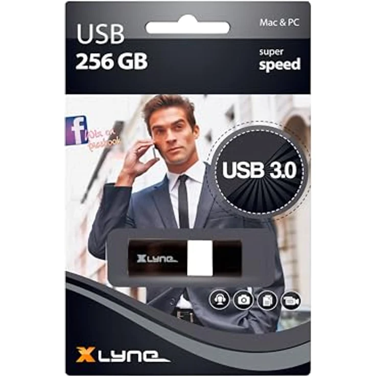 XLYNE WAVE USB Stick 256GBUSB 3.0 Speicherstick Push&Pull Mechanismus Windows, Mac, Linux – Bild 4