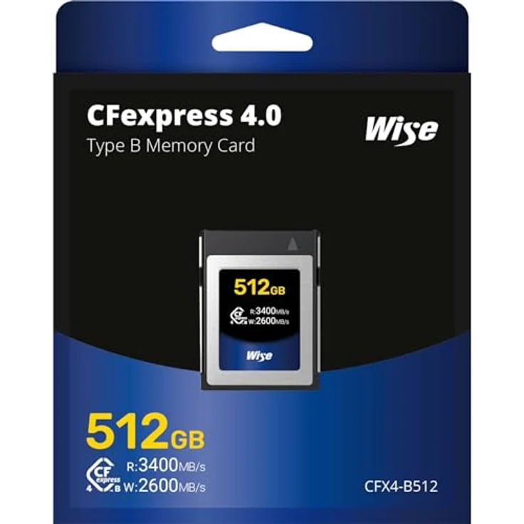 Wise CFexpress 4.0 Type B Speicherkarte 512 GB, ultraschnell mit 3400 MB/s Lesen und 2600 MB/s Schreiben, Aluminiumgehäuse – Bild 3