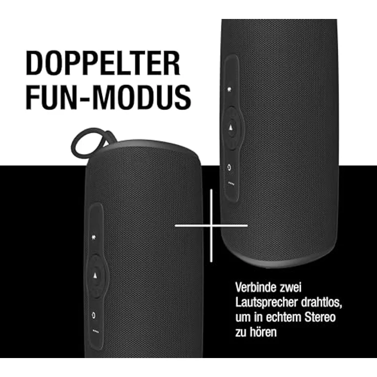 Fresh 'n Rebel Bold M2, Bluetooth Lautsprecher mit 24 Uhr spielzeit, Wasserdichter (IP67) Tragbarer musikbox Bluetooth, Party Mode, Lautstärkeregelungsring, Tiefe Bässe, Kräftige Lautstärke (Schwarz) – Bild 5