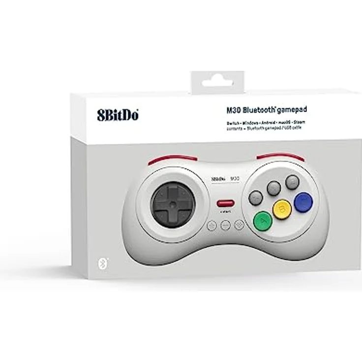 8bitdo M30 Bluetooth Controller, Gaming Controller für Switch, Raspberry Pi 3, Android und Windows, Weiss, mit Turbo-Funktion und wiederaufladbarer Batterie – Bild 5