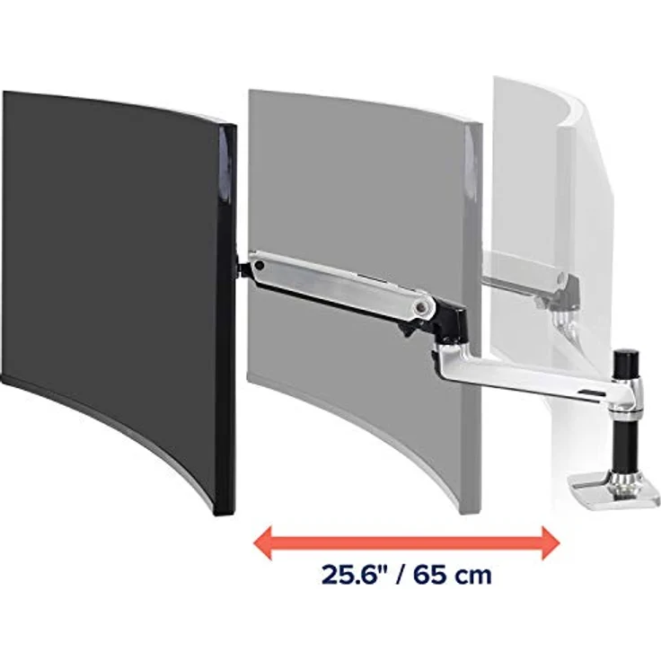 ERGOTRON LX Monitor Arm in Aluminium - Monitor Tischhalterung mit patentierter CF-Technologie für Bildschirme bis 34 Zoll und 33cm Höhenverstellung – Bild 6
