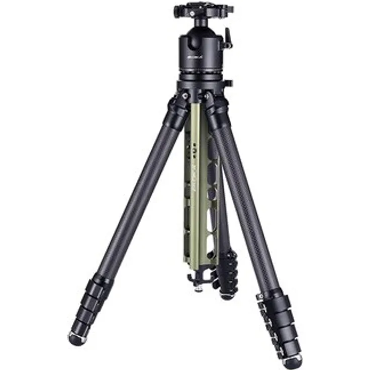 AOKA TS-255C Carbonstativ + DH-45 Kugelkopf, 5-Segment-Beine, 10-lagige Carbonfaser, grün