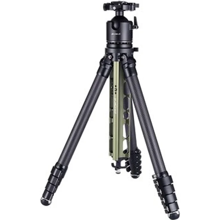 AOKA TS-255C Carbonstativ + DH-45 Kugelkopf, 5-Segment-Beine, 10-lagige Carbonfaser, grün