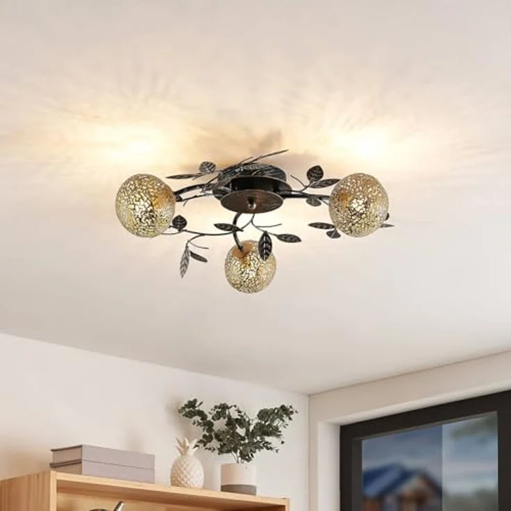 Lucande Deckenlampe 'Evory' in Gold/Messing aus Metall (3 flammig, G9) - Florentiner Deckenleuchte, Wohnzimmerlampe – Bild 2