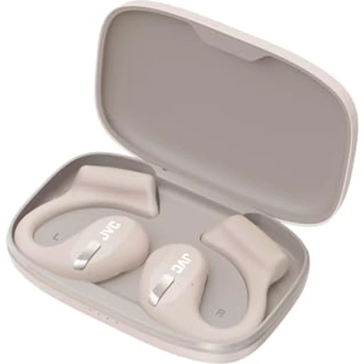 JVC Nearphones HA-NP50T-C, True Wireless Earbuds, Open Ear Design, Active Noise Reduction, Multi-Point, IPX4, Mikrofon-Muting, 38 Std. Laufzeit, BT 5.3, (Sand Beige) – Bild 2