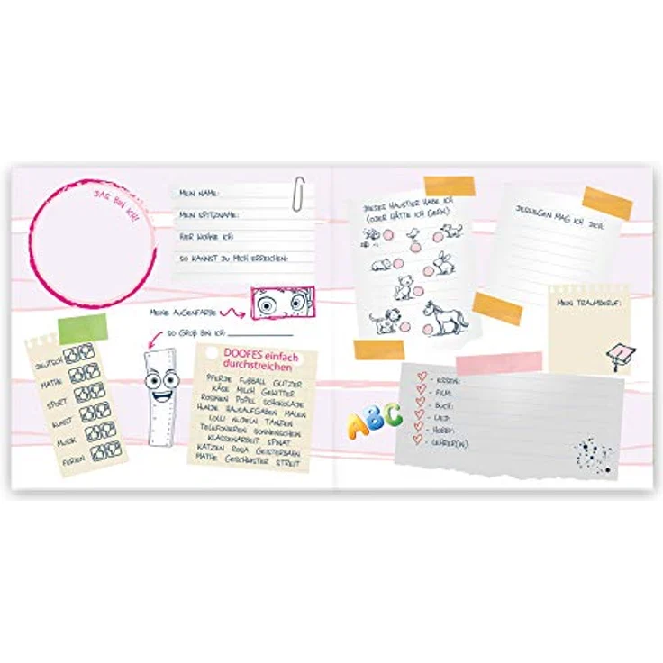 ROTH Freundebuch Einhornportrait - 64 Seiten 16,5 x 16,5 cm - Erinnerungsalbum Einhorn in Pink – Bild 2