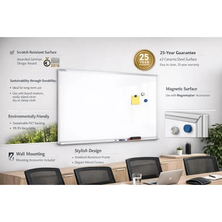 magnetoplan Stativ-Leinwand 2400 x 1350 mm, 16:9 Beamer-Leinwand für Präsentationen – Bild 4