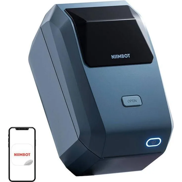 Niimbot K3W Etikettendrucker, Tragbares Gerät mit 203 dpi, Verbindung über WLAN und Bluetooth, Blau