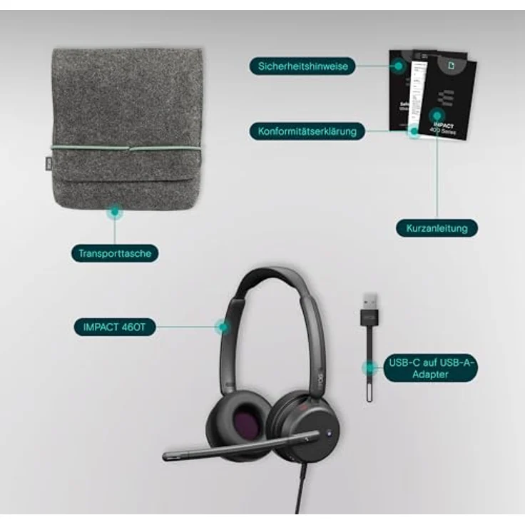EPOS Impact 460T On-Ear-Headset Dual-Mikrofon, Geräuschfilterung, USB C/USB A, Microsoft Teams, Home Office, Plug-and-Play, Zoom, UC-Kompatibilität - Schwarz – Bild 5