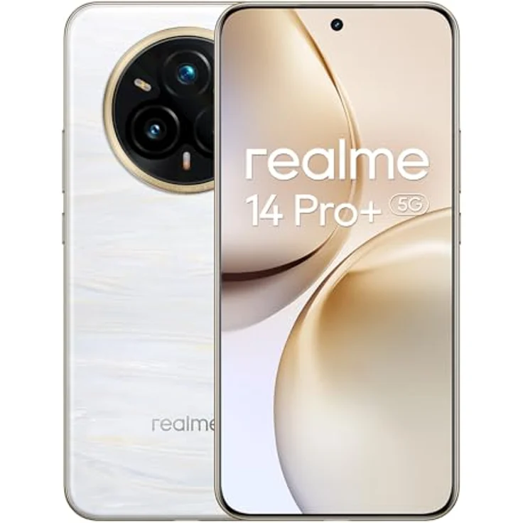 Realme 14 Pro+ 5G 8GB/256GB Weiß (Pearl White) Dual-SIM, 50MP Sony OIS-Kamera, Snapdragon 7s Gen 3 Chip, 120 FPS Gaming – Bild 2
