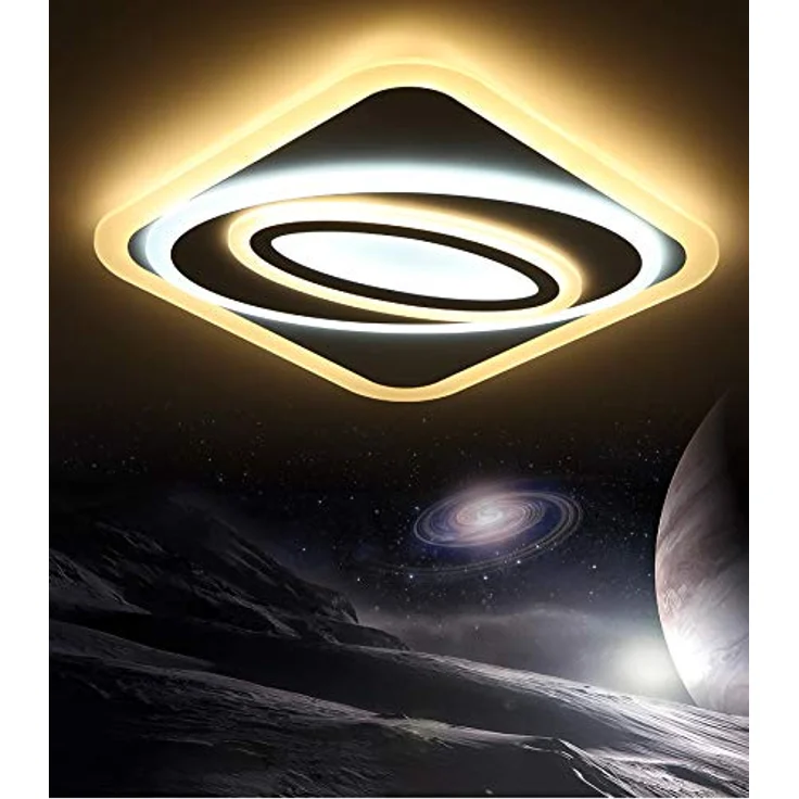 Eurotondisplay Euroton LED Deckenleuchte 094 mit Fernbedienung Lichtfarbe/Helligkeit einstellbar dimmbar LED Deckenlampe Beleuchtung (50x50cm 68W) - Flexibel dimmbar und stufenlos einstellbare Lichtfarbe - Preisvergleich – Bild 3