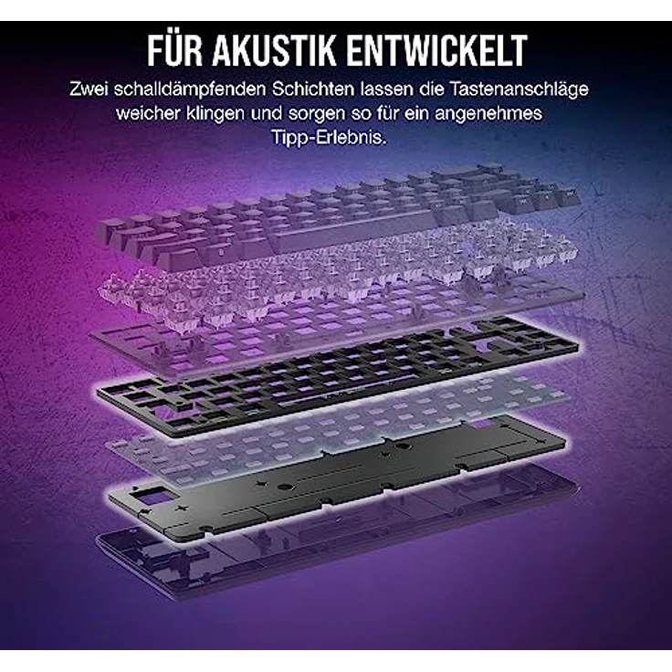 Corsair K65 PRO Mini RGB 65% Optisch Mechanische Gaming Tastatur - OPX Schalter - PBT Double-Shot Keycaps - iCUE-Kompatibel - QWERTZ DE Layout - Schwarz – Bild 5