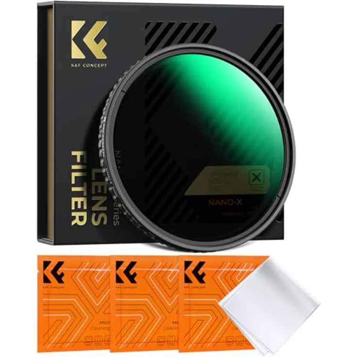 K&F CONCEPT Variabler ND Filter 86mm ND2-32 (1-5 Blendenstufen), Graufilter für Landschafts- und Videofotografie, Nano-Xcel Serie