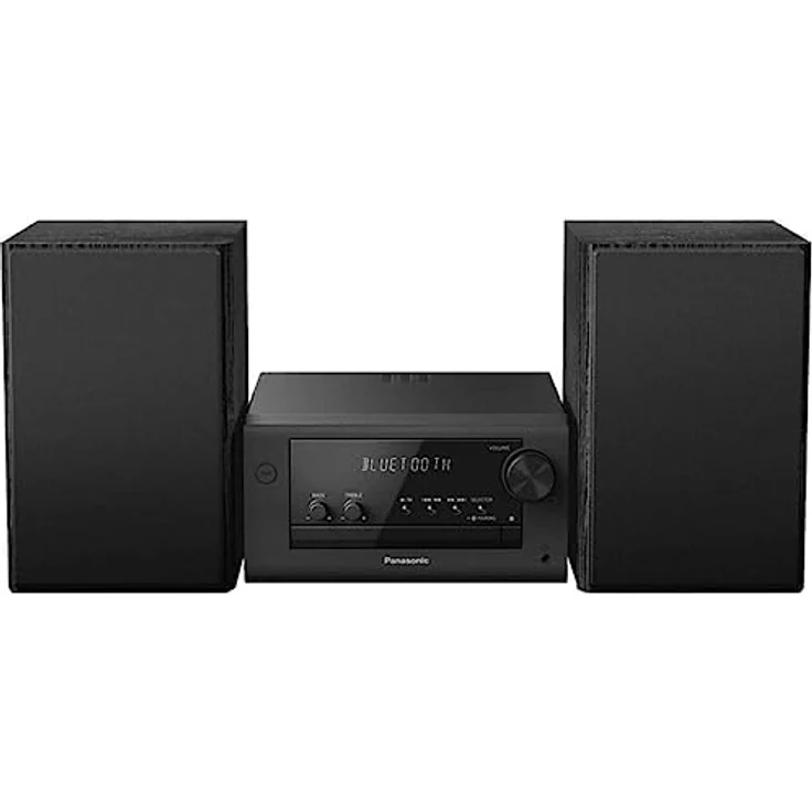 Panasonic SC-PM704EG-K Kompaktes Micro HiFi Stereosystem mit CD, DAB+/FM Radio, USB und Bluetooth, 80W Lautsprechern, Bassregelung, Schwarz – Bild 1
