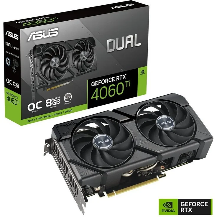 Asus Grafikkarte (0 GB) GeForce RTX 4060 Ti, 8GB GDDR6, Schwarz – Bild 1