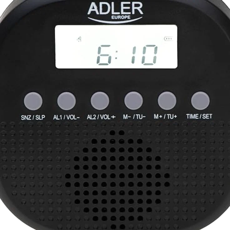 Adler AD 1912 Wasserdichtes Universalradio Batteriebetrieben Radiowecker Snooze Funktion schwarz – Bild 6