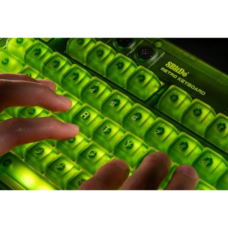 8bitdo Mechanical Keyboard, Retro Bluetooth Tastatur für Xbox/PC/Android, Kabellos, Grüne Kailh Jellyfish X Schalter – Bild 8