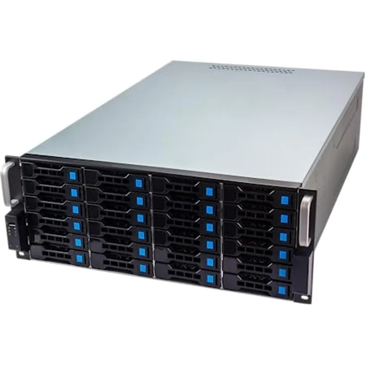 FANTEC 2564 SRC-4240X07-6GE, Expander Backplane, 19" 4HE 680mm Storage Gehäuse, 24x SAS/SATA Einschübe, je 2 Status LEDs, Einschübe für 3,5" und 2,5" Datenträger, 1x USB 2 Anschluss, 3X 120mm Lüfter
