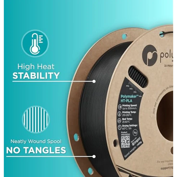 Polymaker HT-PLA-GF, 3D Filament mit hoher Hitzebeständigkeit bis 114,7 °C, verstärkt mit Glasfasern und minimalem Verzug – Bild 8