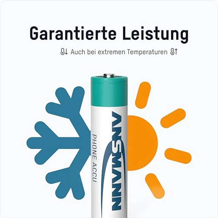 Ansmann 5035332-590-1 3x 2er Blister NiMH-Akku 800mAh Micro AAA / HR03 / 1.2V Sehr geringe Selbstentladung durch maxE Technologie DECT silber/blau – Bild 5