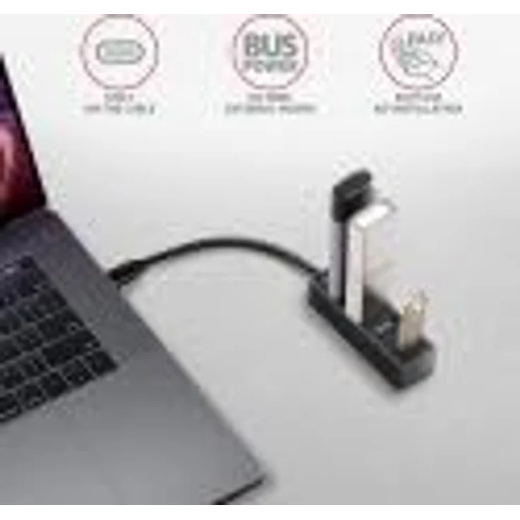 AXAGON HUE-M1C Superspeed USB-C Mini Hub, 4x USB 3.0 - 20cm, schwarz, Kompakter USB 3.0 Hub mit USB-C-Stecker, Datenübertragung bis zu 5 Gb/s – Bild 4