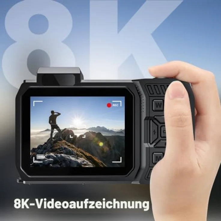 Yixinxin Unterwasserkamera 8K 70MP, wasserdicht bis 10 Meter, 18x Digitalzoom, WiFi und 32GB Speicherkarte – Bild 2