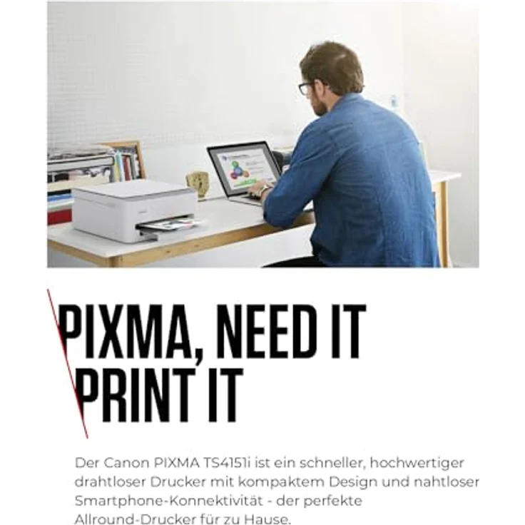Canon PIXMA TS4151I, WLAN-Multifunktionsdrucker mit Duplexdruck, Papierkassette und Pixma Print Plan kompatibel – Bild 3