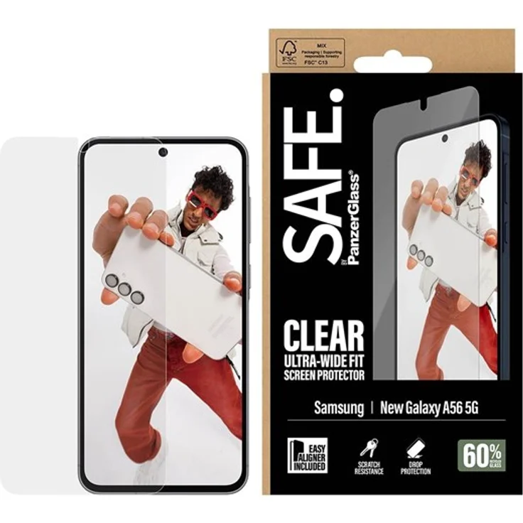 SAFE by PanzerGlass Screen Protector Samsung Galaxy A57 | Ultra-Wide Fit mit EasyAligner, kratzfest und wischabweisend