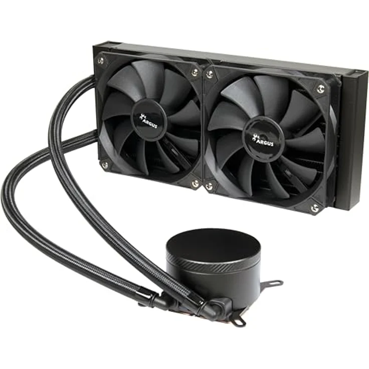 Inter-Tech 240mm AIO Wasserkühlung mit Doppelkammer-Pumpe und Wärmeleitplatte aus Kupfer, 250 Watt, Aluminium/Kupfer – Bild 1